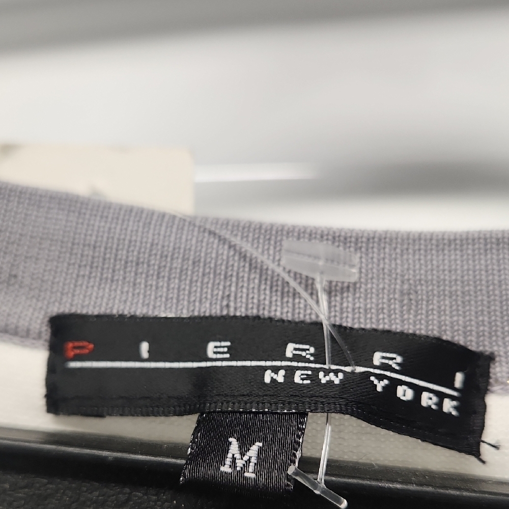 Pierri New York Gray and White Striped Tee Nwt SZ M - Picture 2 of 6